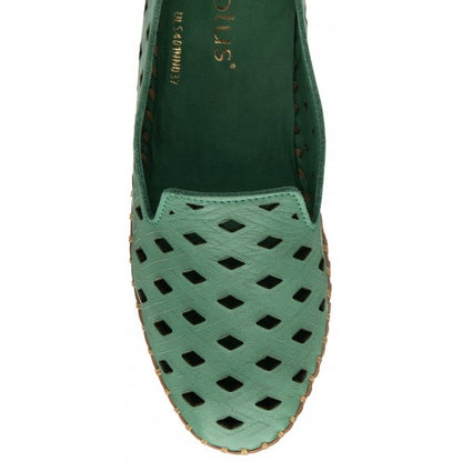  Green Leather Karson Slip-On Shoes | Lotus