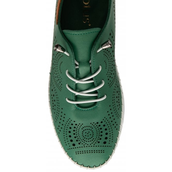  Green Leather Katya Casual Shoes | Lotus