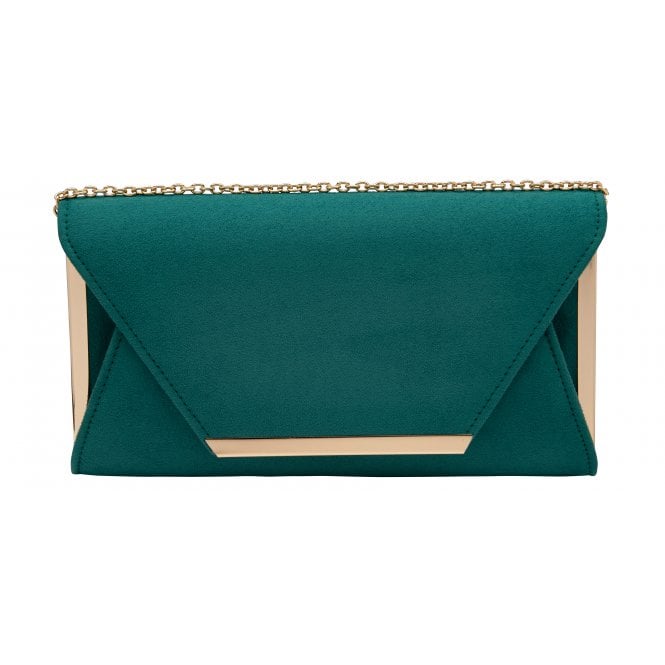  Green Microfibre Martha Clutch Bag | Lotus
