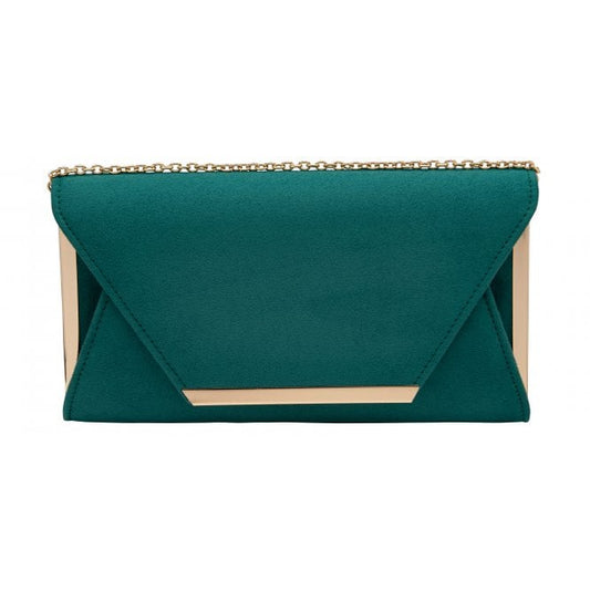  Green Microfibre Martha Clutch Bag | Lotus