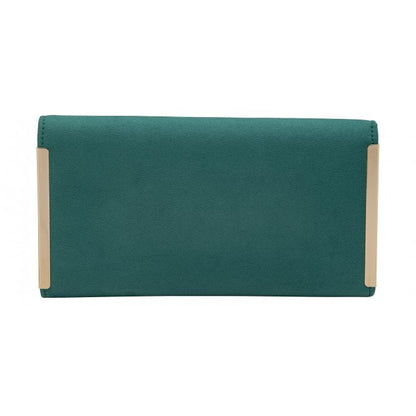  Green Microfibre Martha Clutch Bag | Lotus