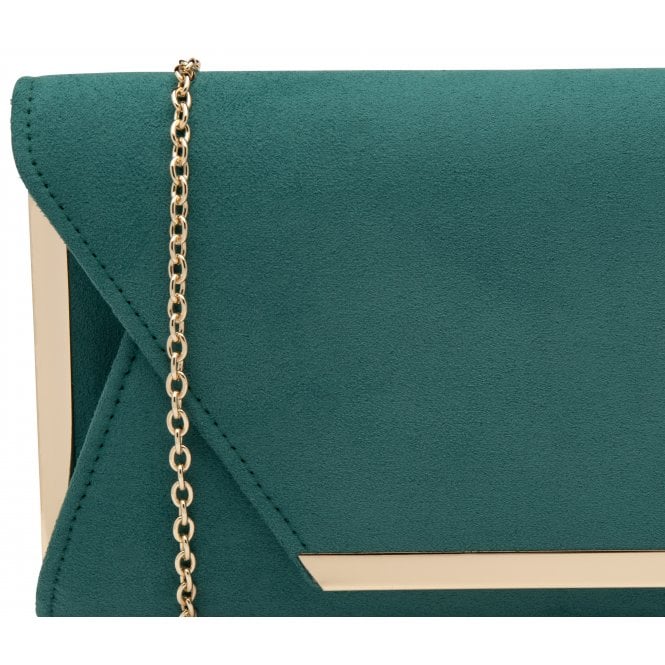  Green Microfibre Martha Clutch Bag | Lotus