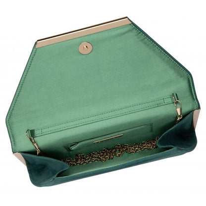  Green Microfibre Martha Clutch Bag | Lotus