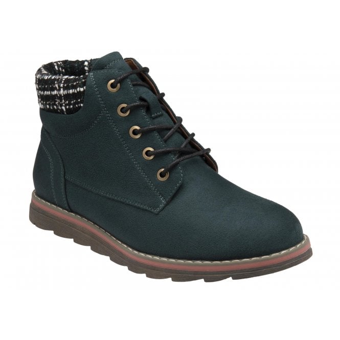  Green Textile Cedar Ankle Boots | Lotus