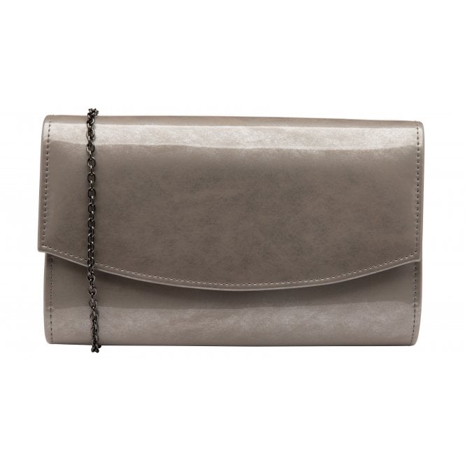  Grey Pearl Patent Raine Clutch Bag | Lotus