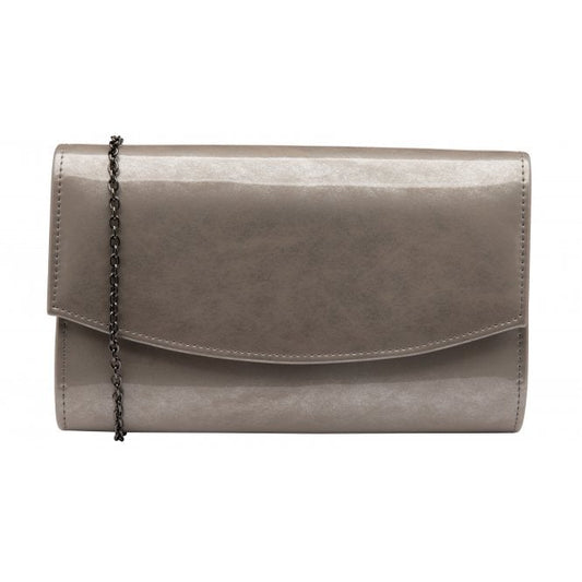  Grey Pearl Patent Raine Clutch Bag | Lotus