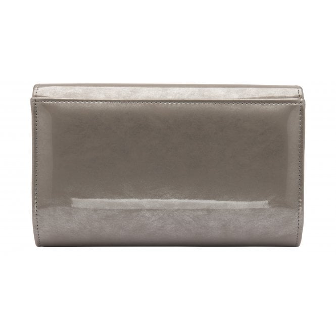  Grey Pearl Patent Raine Clutch Bag | Lotus