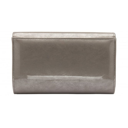  Grey Pearl Patent Raine Clutch Bag | Lotus