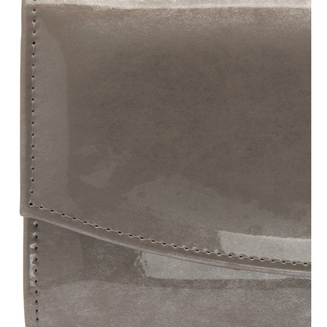  Grey Pearl Patent Raine Clutch Bag | Lotus