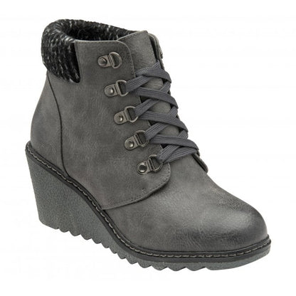  Grey Philomena Wedge Ankle Boots | Lotus 