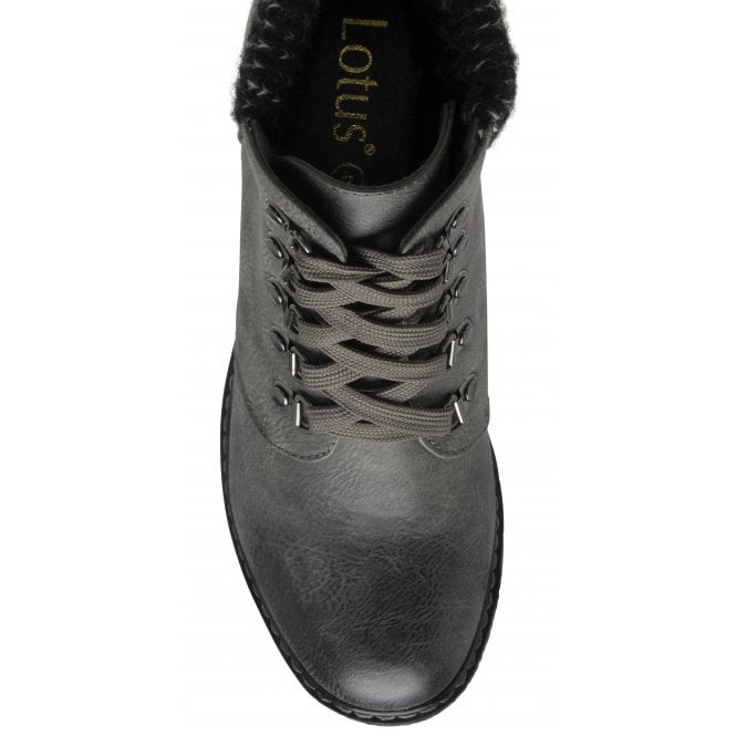  Grey Philomena Wedge Ankle Boots | Lotus 