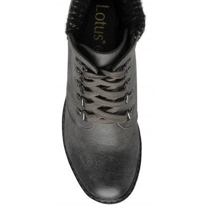  Grey Philomena Wedge Ankle Boots | Lotus 