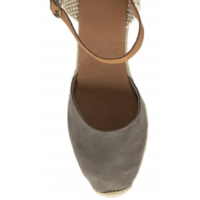  Grey Suede Antonella Espadrille Wedge Shoes | Lotus
