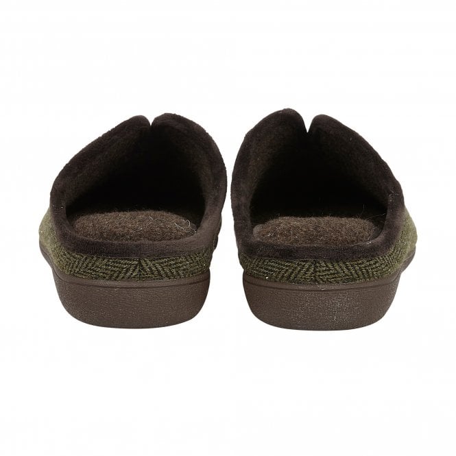  Khaki Textile Albert Slippers | Lotus