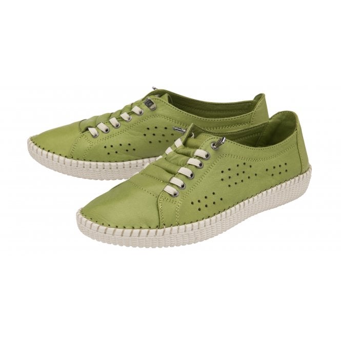  Lime Green Leather Kamari Casual Shoes | Lotus