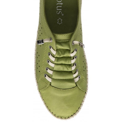  Lime Green Leather Kamari Casual Shoes | Lotus