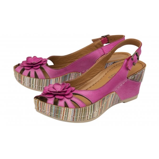  Magenta Leather Caria Slingback Shoes | Lotus
