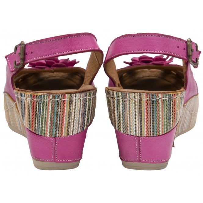  Magenta Leather Caria Slingback Shoes | Lotus