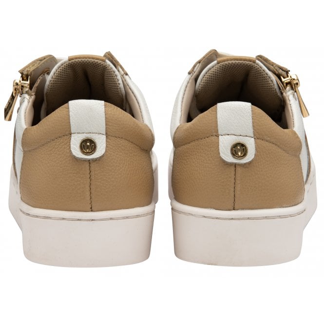  Natural & Leopard-Print Leather Sahara Zip-Up Trainers | Stressless By Lotus
