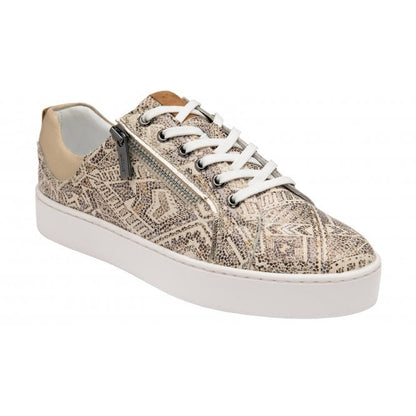  Natural & Tribal-Print Leather Serene Casual Trainers | Stressless By Lotus