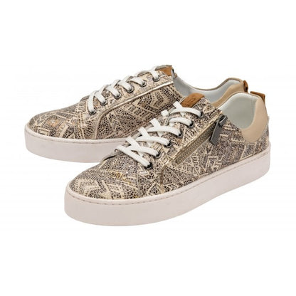  Natural & Tribal-Print Leather Serene Casual Trainers | Stressless By Lotus