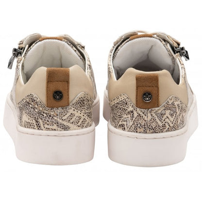  Natural & Tribal-Print Leather Serene Casual Trainers | Stressless By Lotus
