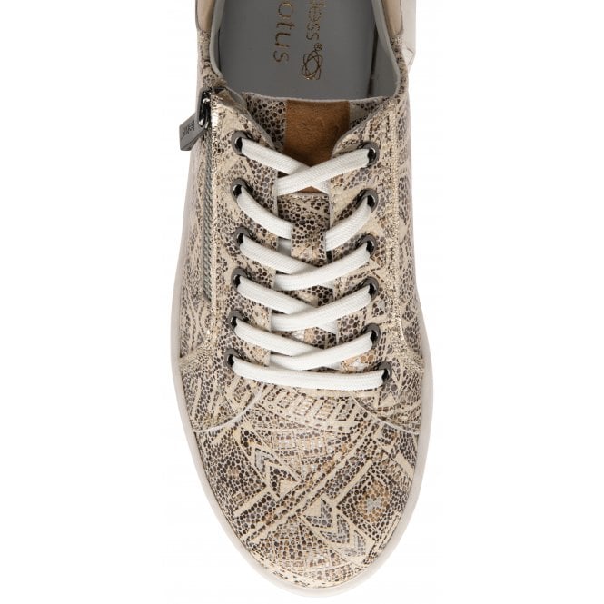  Natural & Tribal-Print Leather Serene Casual Trainers | Stressless By Lotus