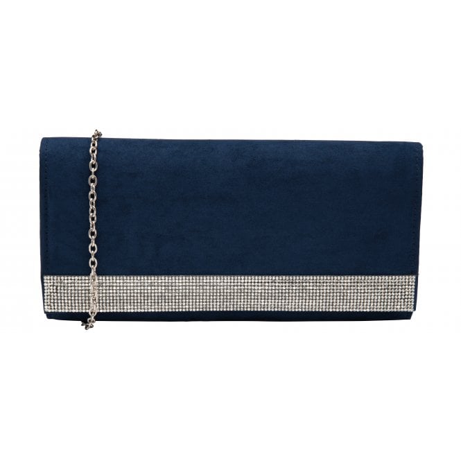  Navy & Diamante Amy Clutch Bag | Lotus