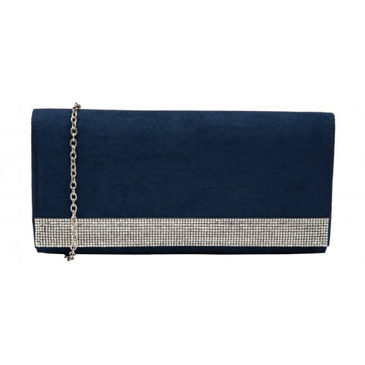  Navy & Diamante Amy Clutch Bag | Lotus