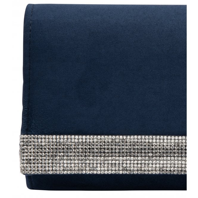  Navy & Diamante Amy Clutch Bag | Lotus