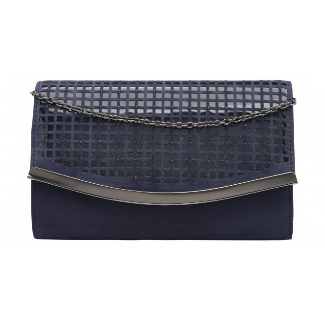  Navy & Diamante Dillard Clutch Bag | Lotus