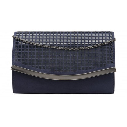 Navy & Diamante Dillard Clutch Bag | Lotus