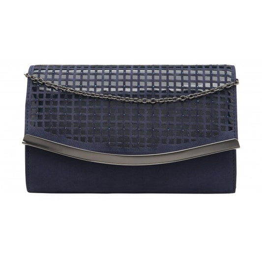  Navy & Diamante Dillard Clutch Bag | Lotus