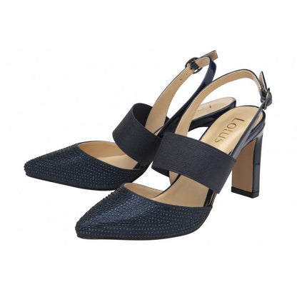  Navy & Diamante Joie Slingback Court Shoes | Lotus