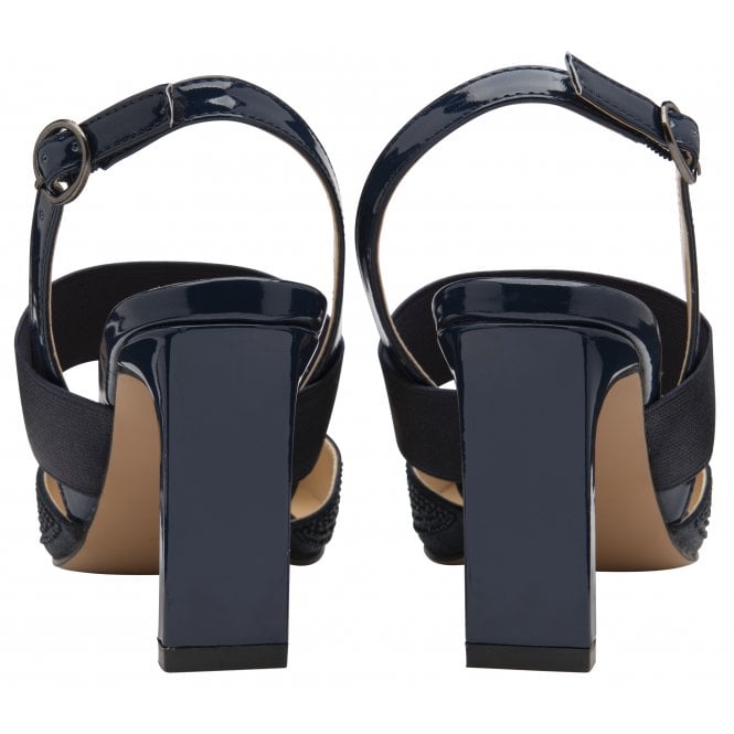  Navy & Diamante Joie Slingback Court Shoes | Lotus