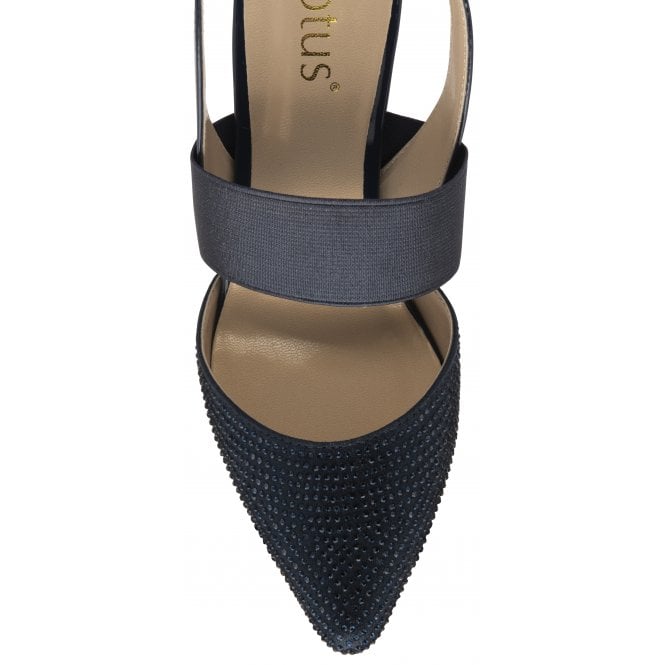  Navy & Diamante Joie Slingback Court Shoes | Lotus