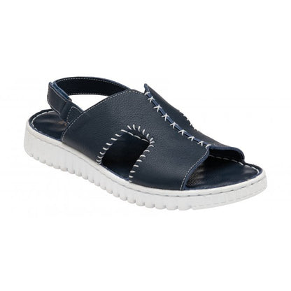  Navy Leather Astrid Slingback Sandals | Lotus