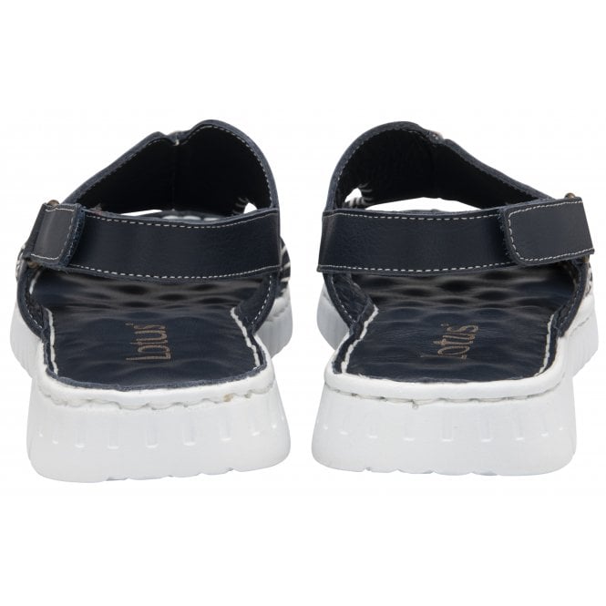  Navy Leather Astrid Slingback Sandals | Lotus