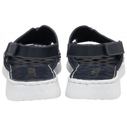  Navy Leather Astrid Slingback Sandals | Lotus