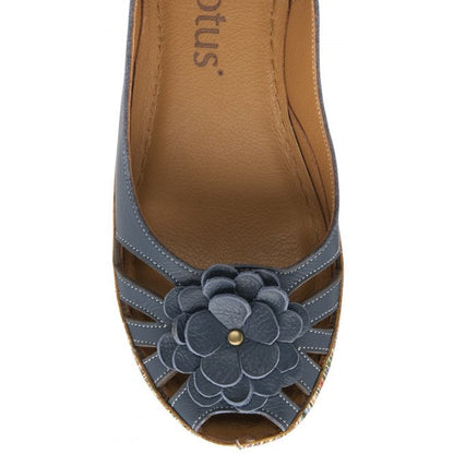  Navy Leather Caria Slingback Shoes | Lotus