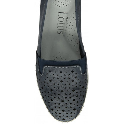  Navy Leather Francesca Slip-On Shoes | Lotus
