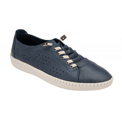  Navy Leather Kamari Casual Slip-On Shoes | Lotus