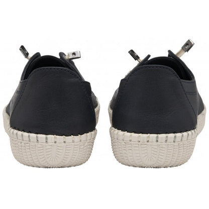  Navy Leather Kamari Casual Slip-On Shoes | Lotus