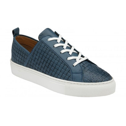  Navy Leather Kate Lace-Up Trainers | Stressless By Lotus