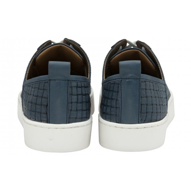  Navy Leather Kate Lace-Up Trainers | Stressless By Lotus