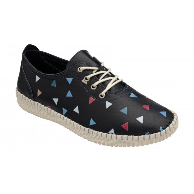  Navy Leather Kay Lace-Up Shoes | Lotus