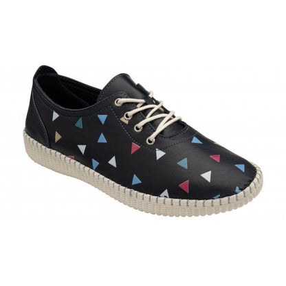  Navy Leather Kay Lace-Up Shoes | Lotus