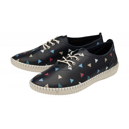  Navy Leather Kay Lace-Up Shoes | Lotus