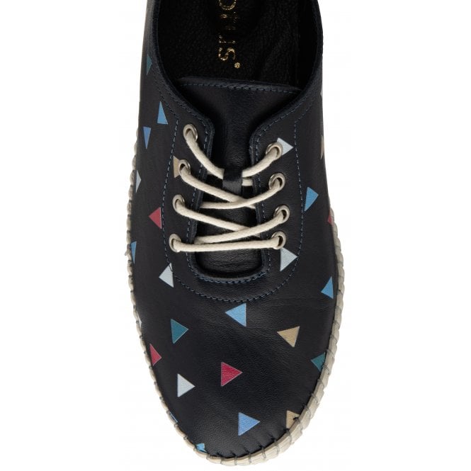  Navy Leather Kay Lace-Up Shoes | Lotus