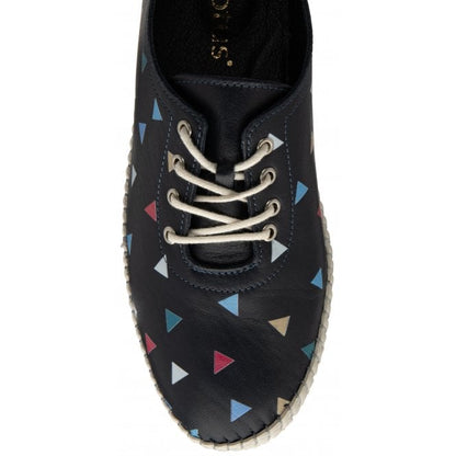  Navy Leather Kay Lace-Up Shoes | Lotus